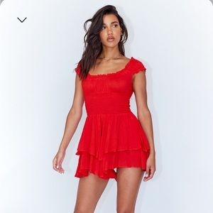 Princess Polly - The Love Galore Romper Red